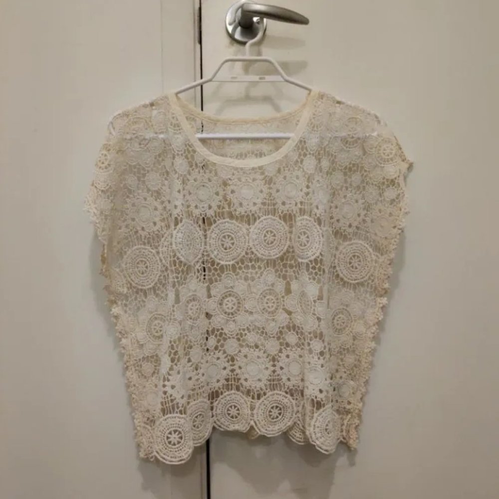 White Lace Sleeveless Top